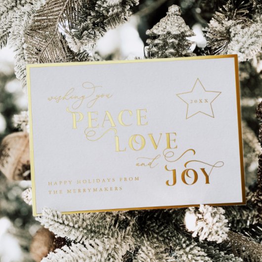 Gold Joy Folie Post Kaart Kerstvakantie Groet