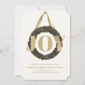 Gold JOY Groene Krans Kerstconcert Overweging Kaart (Voorkant)