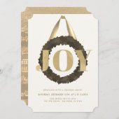 Gold JOY Groene Krans Kerstconcert Overweging Kaart (Voorkant / Achterkant)