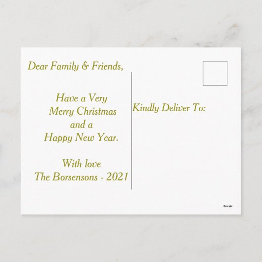 Gold JOY Holiday Blessings Photo Holiday Card Feestdagenkaart (Achterkant)