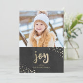 Gold Joy Holiday-fotokaart Feestdagenkaart (Staand voorkant)