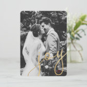 Gold Joy Holiday-fotokaart, rood Feestdagenkaart (Staand voorkant)