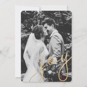 Gold Joy Holiday-fotokaart, rood Feestdagenkaart