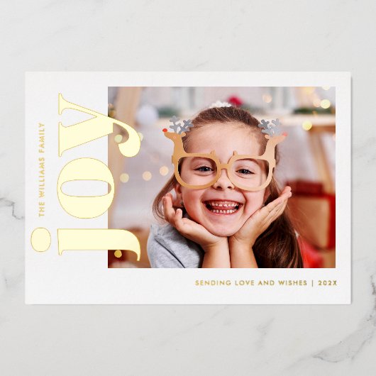 Gold Joy Holiday Kaart (Voorkant)