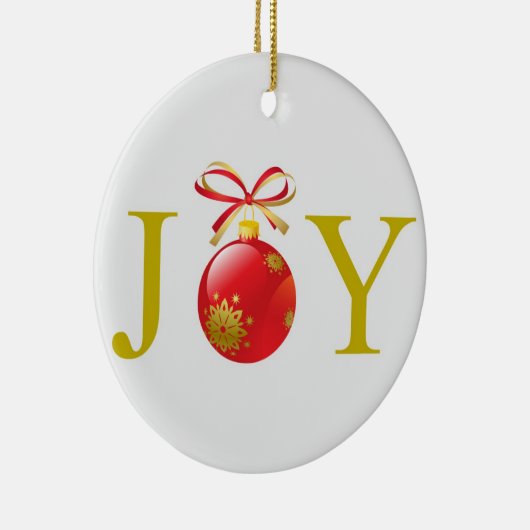 Gold Joy-kerstversiering Keramisch Ornament (Rechts)