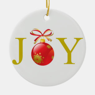 Gold Joy-kerstversiering Keramisch Ornament