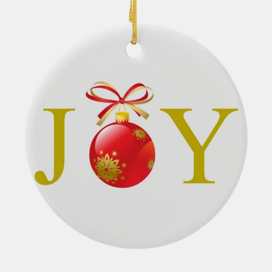 Gold Joy-kerstversiering Keramisch Ornament (Achterkant)