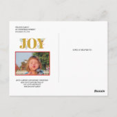 Gold Joy met kerstfeestfoto's met bessen Briefkaart (Achterkant)