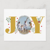 Gold Joy met kerstfeestfoto's met bessen Briefkaart (Voorkant)