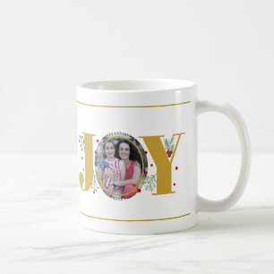 Gold Joy met kerstfoto met bessen Koffiemok