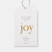Gold Joy Modern Kerstmis Cadeaulabel (Voorkant)