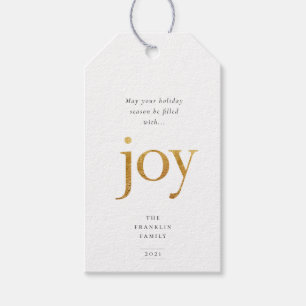 Gold Joy Modern Kerstmis Cadeaulabel