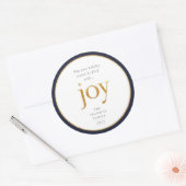 Gold Joy Modern Kerstmis Klassic Round Sticker (Envelop)