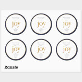 Gold Joy Modern Kerstmis Klassic Round Sticker (Vel)