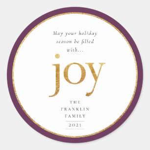 Gold Joy Modern Kerstmis Ronde Sticker