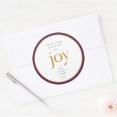 Gold Joy Modern Kerstmis Ronde Sticker (Envelop)