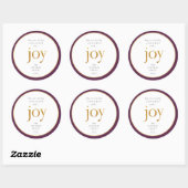 Gold Joy Modern Kerstmis Ronde Sticker (Vel)