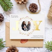 Gold JOY Team Foto Folie Kerst Kaart