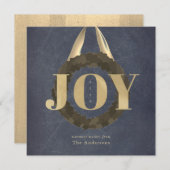 Gold JOY Wreater Chalkboard Kerstfeestdag Feestdagenkaart (Voorkant / Achterkant)