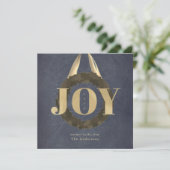 Gold JOY Wreater Chalkboard Kerstfeestdag Feestdagenkaart (Staand voorkant)