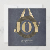Gold JOY Wreater Chalkboard Kerstfeestdag Feestdagenkaart (Voorkant)