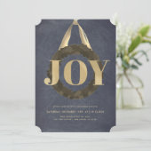 Gold JOY Wreath Chalkboard kerstconcert Kaart (Staand voorkant)