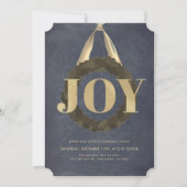 Gold JOY Wreath Chalkboard kerstconcert Kaart (Voorkant)