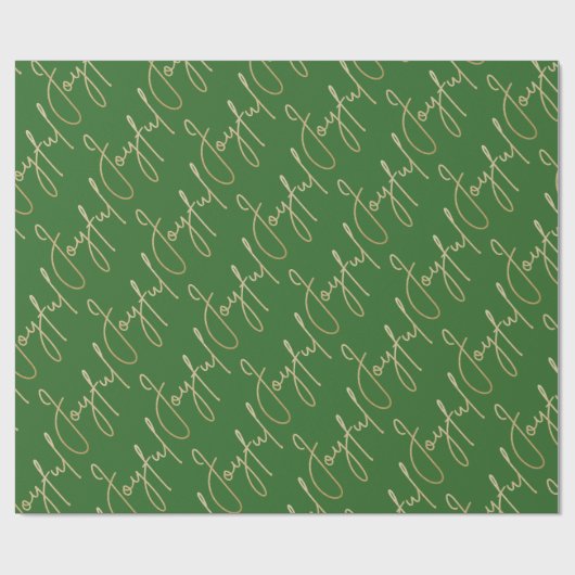 Gold JOYFUL on Green Cadeaupapier (Vlak)
