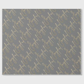Gold JOYFUL on Grey Cadeaupapier (Vlak)