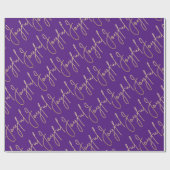 Gold JOYFUL on Purple Cadeaupapier (Vlak)
