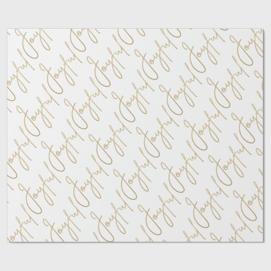 Gold JOYFUL on White Cadeaupapier (Vlak)