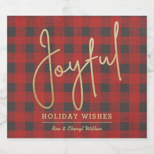 Gold Joyful op Buffalo Plays Sparkling Wijnetiket (Enkel label)