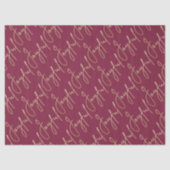 Gold JOYFUL Script on Cranberry Tissuepapier (Voorkant)