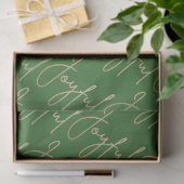 Gold JOYFUL Script on Green Tissuepapier (Geschenk)