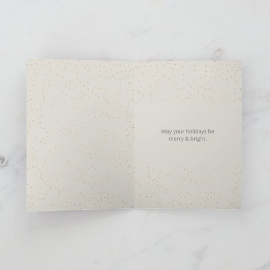 Gold Joyful Tidings Script - Aangepaste volledige  Feestdagen Kaart (Binnen)