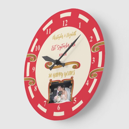 Gold Jubileum 50 jaar voegt foto rood toe Grote Klok (Hoek)