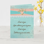 Gold Jubileum Heart en Lace Kaart (Gele Bloem)