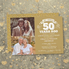 Gold Just Married 50th Wedding Jubileum 2 Foto Kaart
