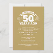 Gold Just Married 50th Wedding Jubileum Foto Kaart (Voorkant)