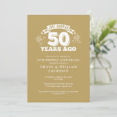 Gold Just Married 50th Wedding Jubileum Foto Kaart (Staand voorkant)