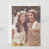 Gold Just Married 50th Wedding Jubileum Foto Kaart (Achterkant)