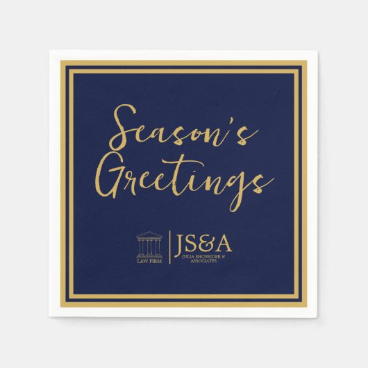 Gold Justice Columns Law Firm Season's Greetings Servet (Voorkant)