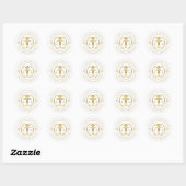 Gold Justice logo met aangepaste tekst op wit Ronde Sticker (Vel)
