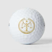 Gold Justice Logo Monogram Golfballen (Voorkant)