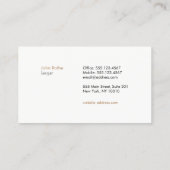 Gold Justice Scale Attorney Black Visitekaartje (Achterkant)