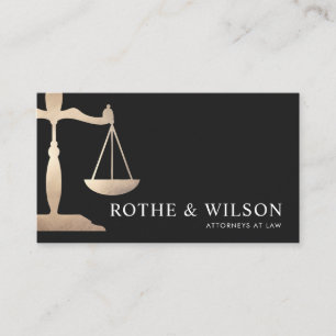 Gold Justice Scale Attorney Black Visitekaartje