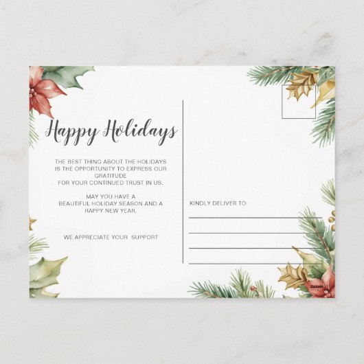 Gold Justice Scale Holly Pine advocaat Kerst Feestdagenkaart (Achterkant)