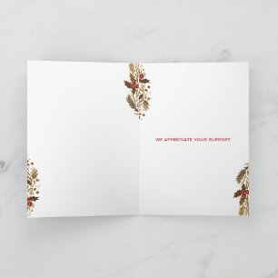 Gold Justice Scale Holly Wreath Lawyer Kerstmis Feestdagen Kaart