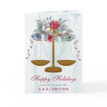 Gold Justice Scale Holly Wreath Lawyer Kerstmis