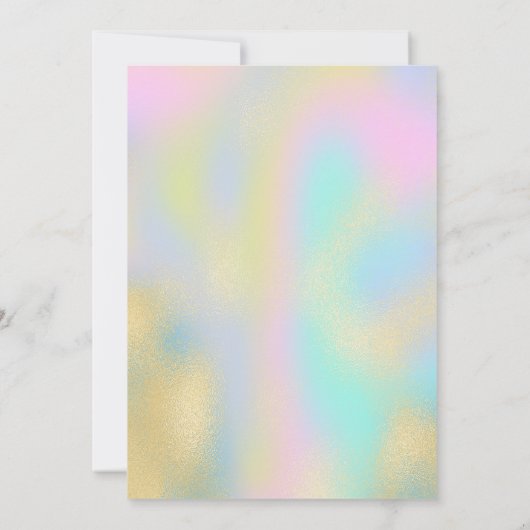 Gold Justice Scale Holographic Graduation Party Kaart (Achterkant)